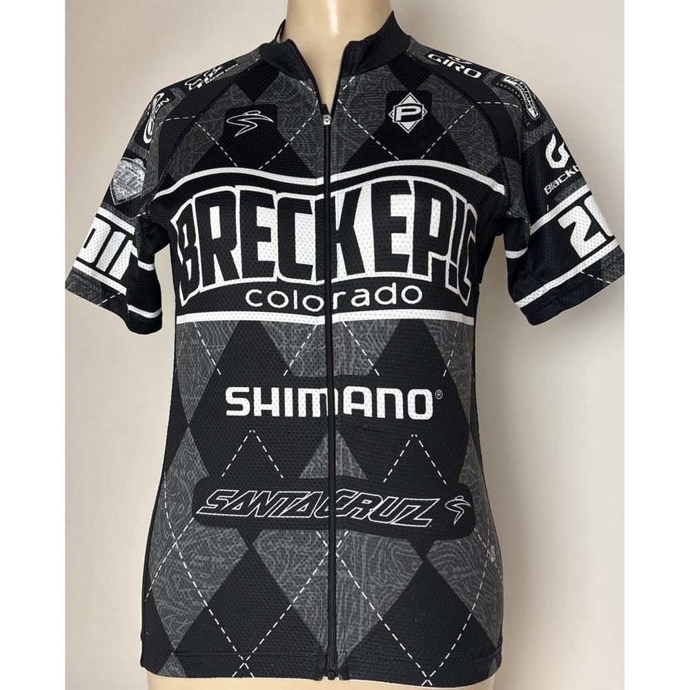 Panache Womens M Short Sleeve Cycling Jersey Black Breck epic Colorado flaw*